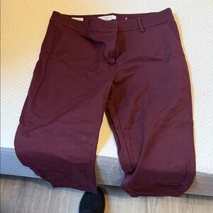 LOFT Dark Red Cropped Trousers